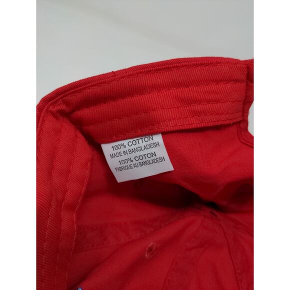 Justice Slideback Hat Red Embroidered Spell Out Colorful 100% Cotton - Picture 9 of 9